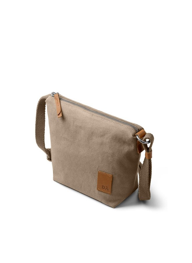 DailyObjects Slim Caddy Sling Crossbody Bag for Women, Girls | Durable Cotton Canvas with Slip Pocket | Stylish Ladies Shoulder Purse Wallet | Zippered Closure & Adjustable Strap - Khaki Beige - Image 3